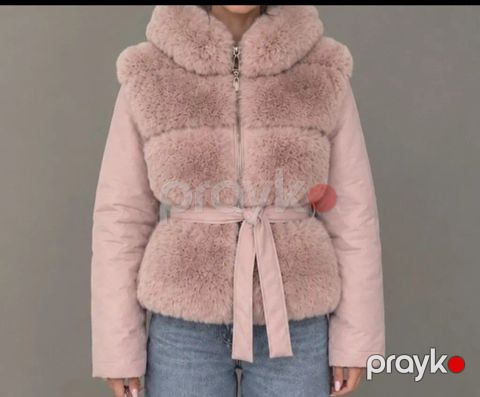 Dəri kurtka xanım üçün — Ölçü: 38, Çəhrayı