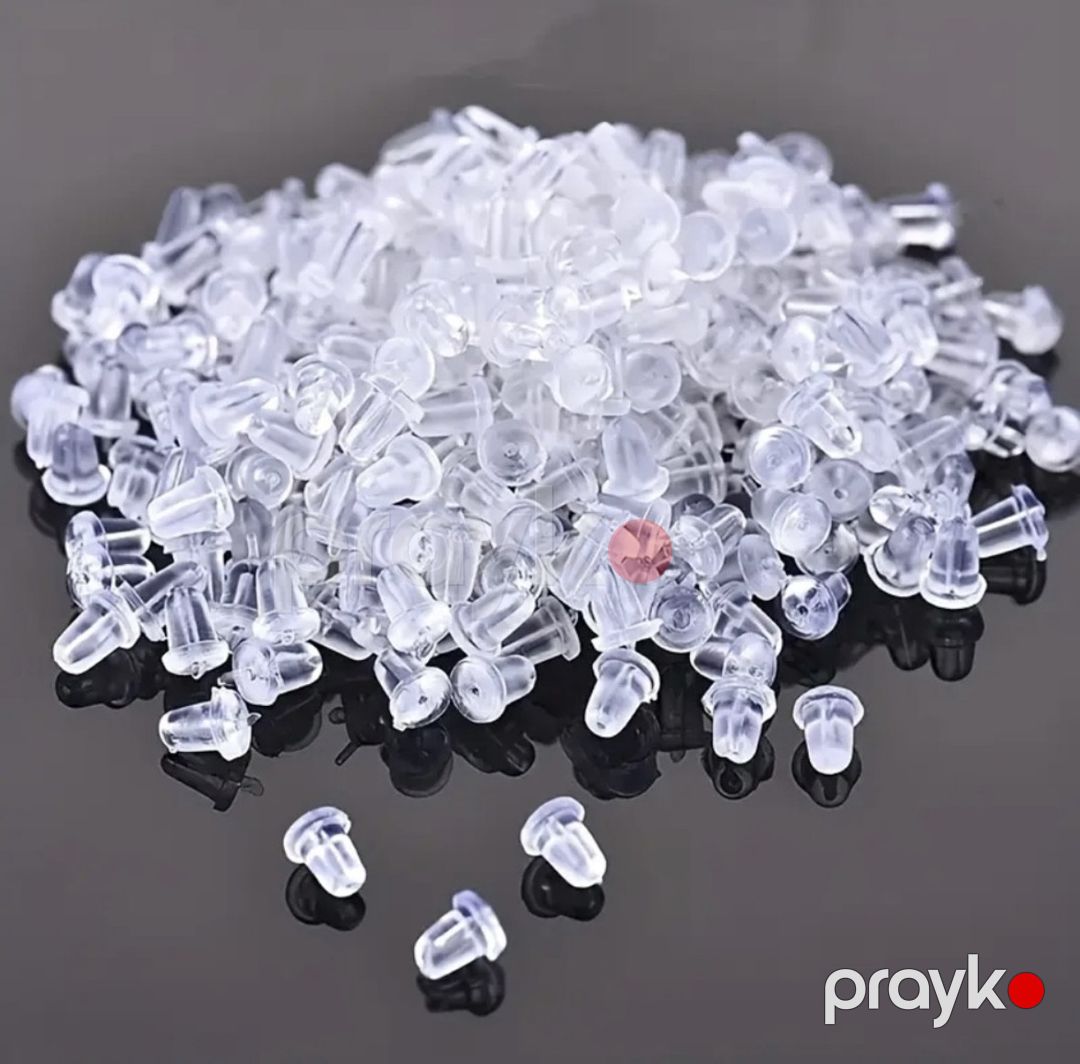 Sırğa tıxacı, şəffaf, silikon, 4 mm, 20 cüt — Mallar, Bakı (3)