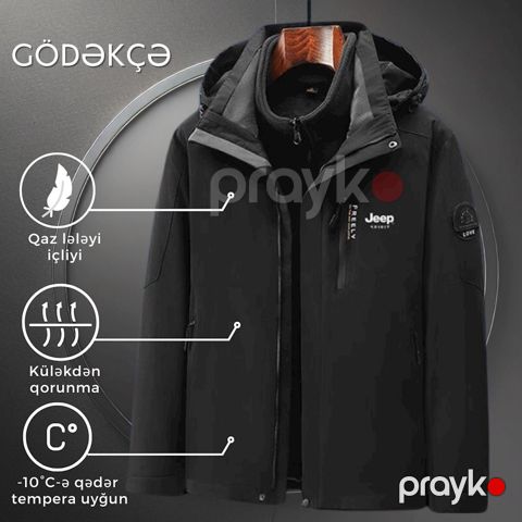 Kişilər üçün gödəkçə EB 906, qara, ölçü XL — Bakı