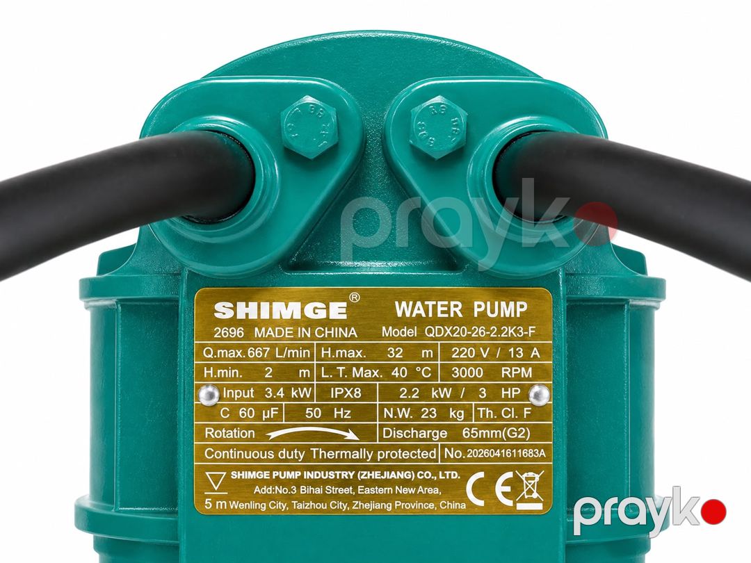 Su nasosu Shimge QDX20-26-2.2KW 2696 2200 W 32 m 667 l/dəq — Mallar, Bakı (2)