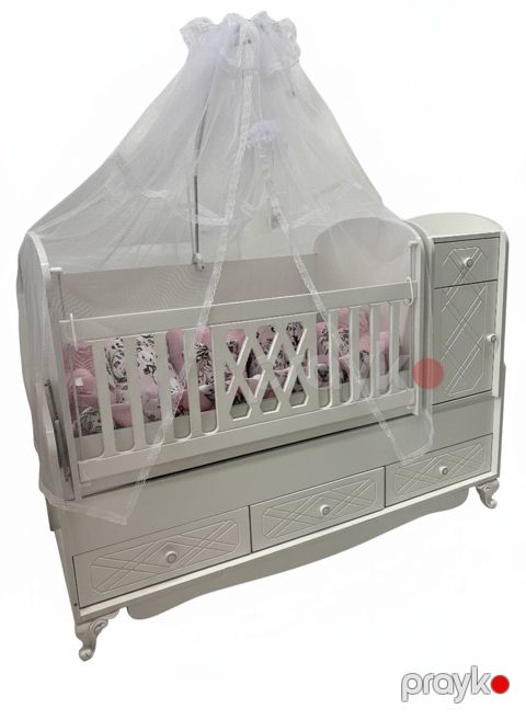 Beşik 50487508, MDF/laminat, ağ, 175x60 sm — Bakı