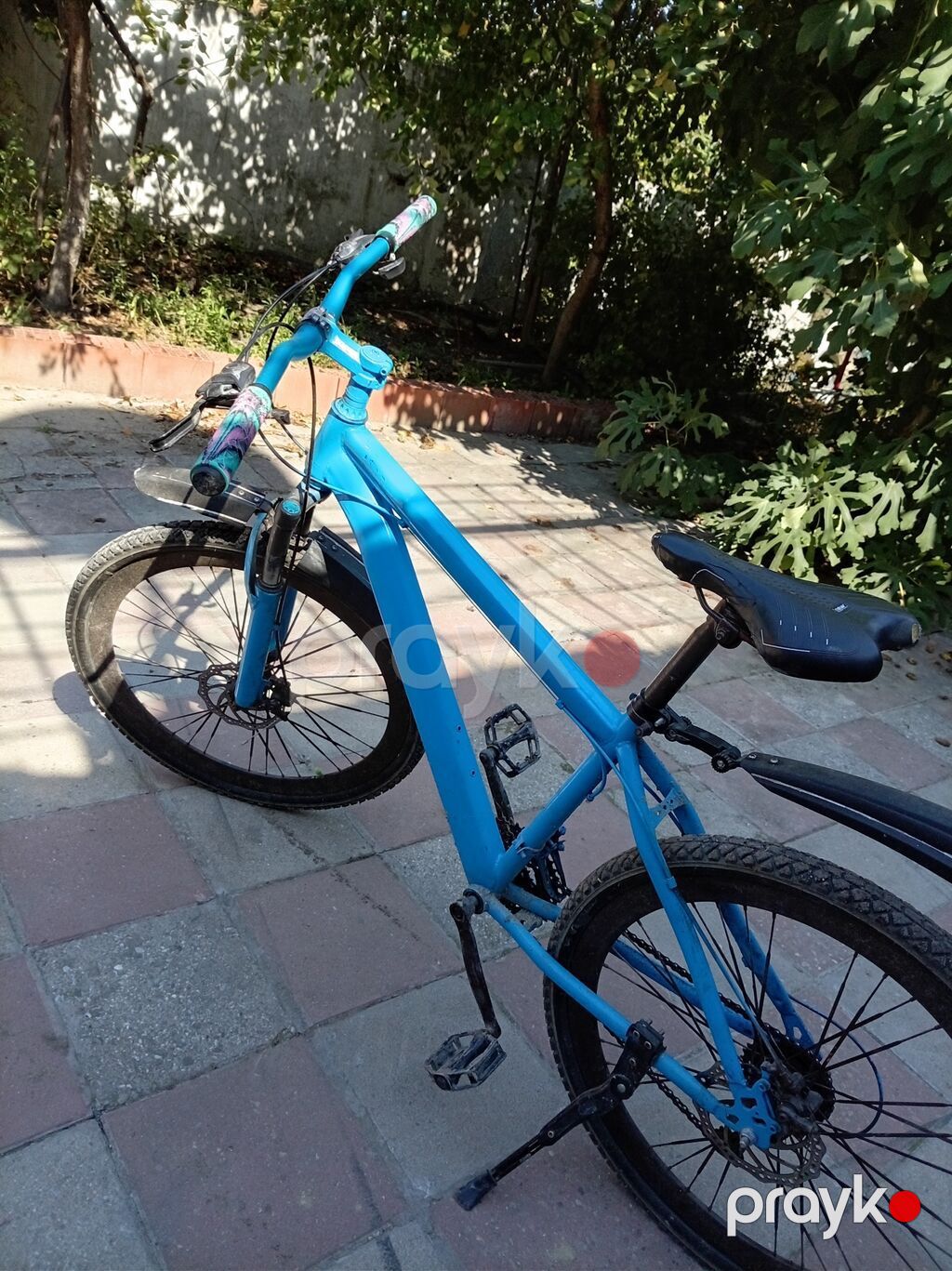 Dağ/şəhər tipli velosiped – mavi rəng Sprey vurulub veloda Təkərlər — Dağ velosipedləri, Digah (2)