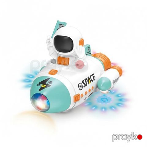 Musiqili, işıqlı roket oyuncağı Space, ağ — Bakı