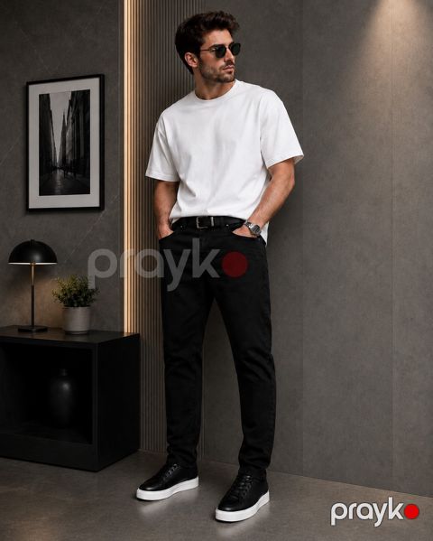 Kişilər üçün boyfrend cins 2367154, qara, parça, ölçü 36 — Bakı
