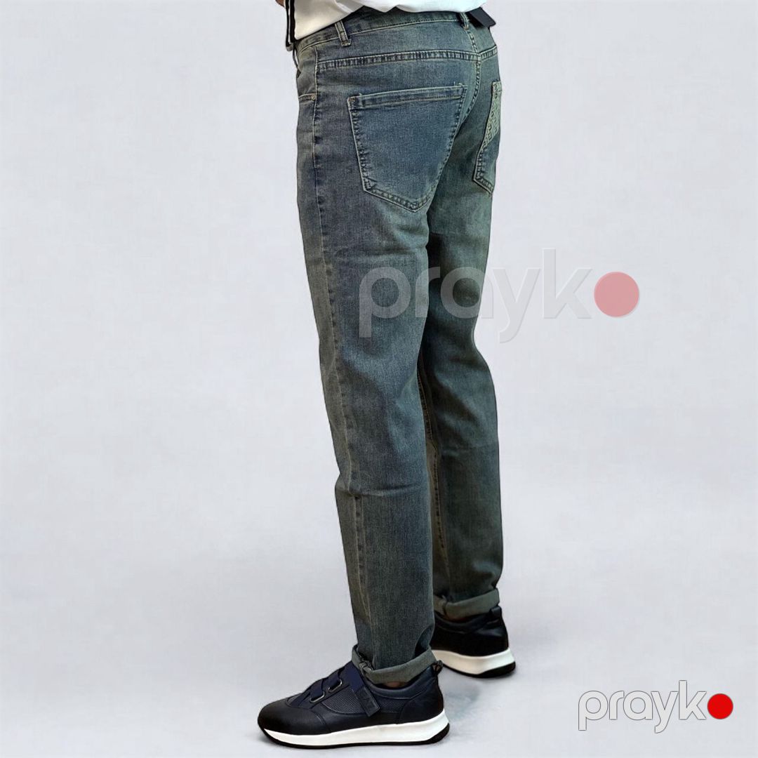 Kişilər üçün düz cins ML_1408, göy, pambıq, ölçü 31 — Mallar, Bakı (3)
