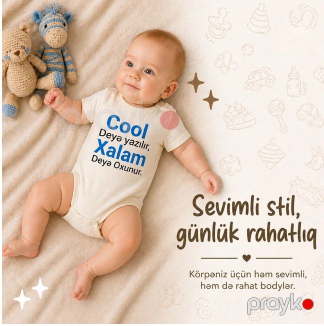 Bodi Cool Xalam, ağ, pambıq, ölçü 3-6 ay — Mallar, Bakı (3)