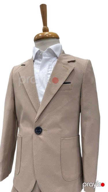Oğlanlar üçün şalvarlı dəst, bej, pambıq-kətan/polyester-viskoz-elastan, ölçü 7 yaş — Mallar, Bakı (2)