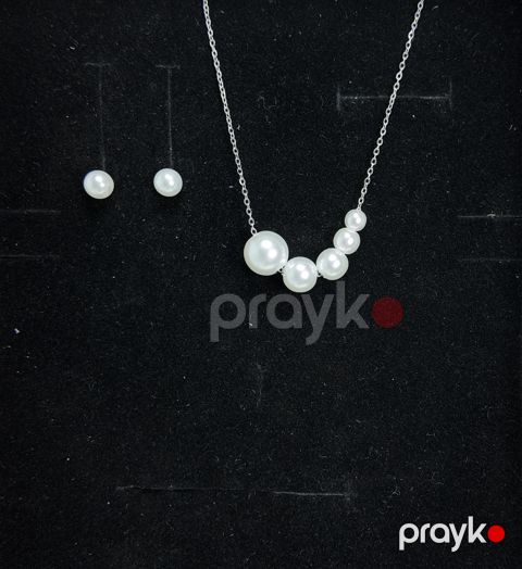 Bijuteriya dəsti Xuping Jewelry 2026-81179 Boyunbağı və sırğa, Qadınlar üçün, Gümüşü, Mirvari — Bakı