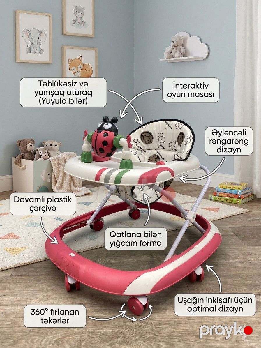 Uşaq yerimə arabası, 810C, qırmızı — Mallar, Bakı (2)