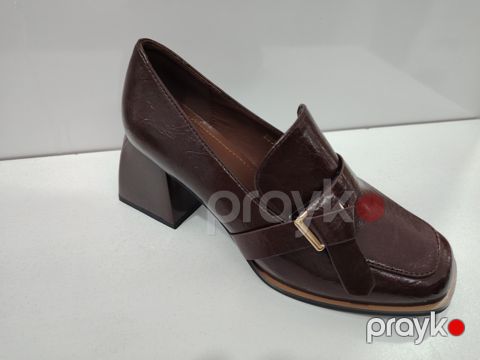 Qayıqvarı ayaqqabı EB017, qəhvəyi, təbii dəri, ölçü 37 — Bakı