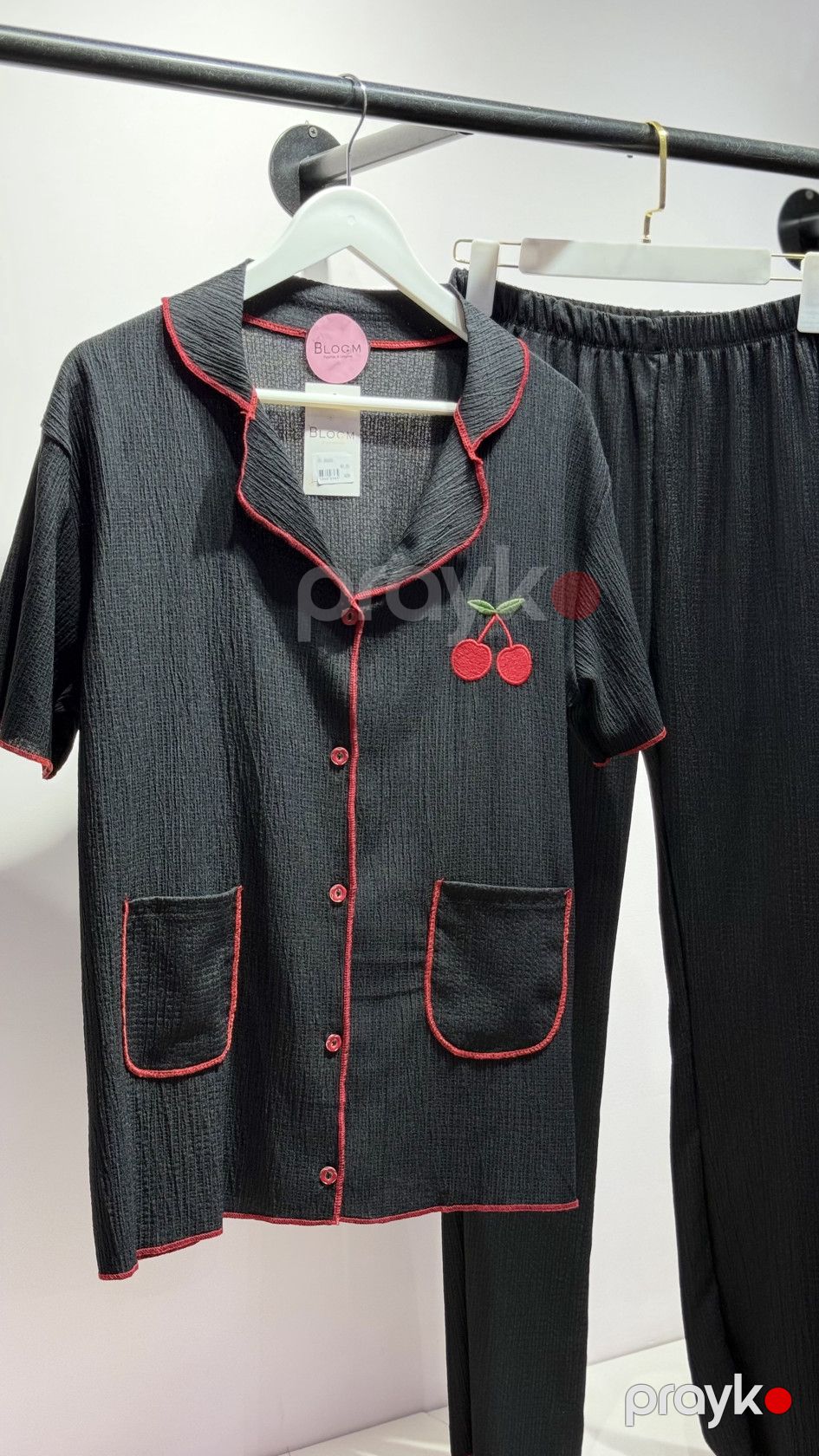 Şalvarlı pijama dəsti, qara, viskoz/likra, ölçü S/M — Mallar, Bakı (3)
