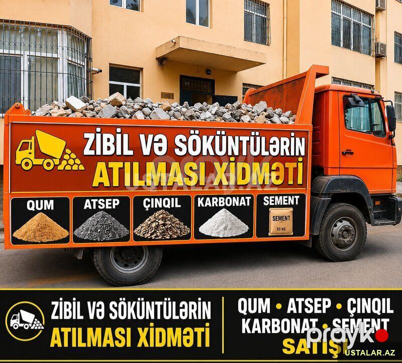 Tullantı söküntü zibil daşınması xidməti — Yük daşıma xidmətləri, Bakı (3)