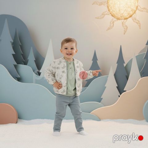 Yenidoğulanlar üçün dəst 36203376, pambıq, yaşıl, 3 əşya, 9-12 ay — Bakı