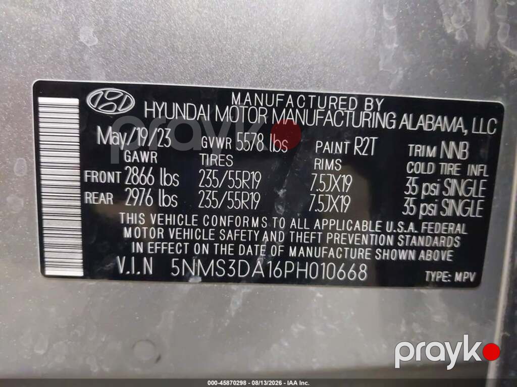 Hyundai Santa Fe, 1.6 L, 1.49 kWh, 2023 il, 59 567 km — Avtomobillər (12)