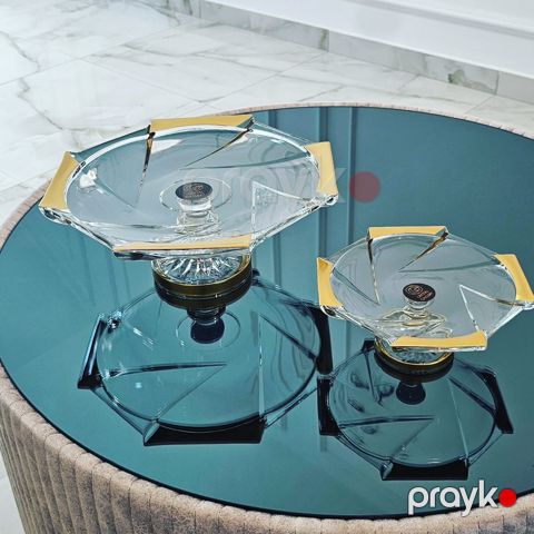 Tort qabı nh_21ubb, şəffaf/qızılı, 2 əd — Bakı