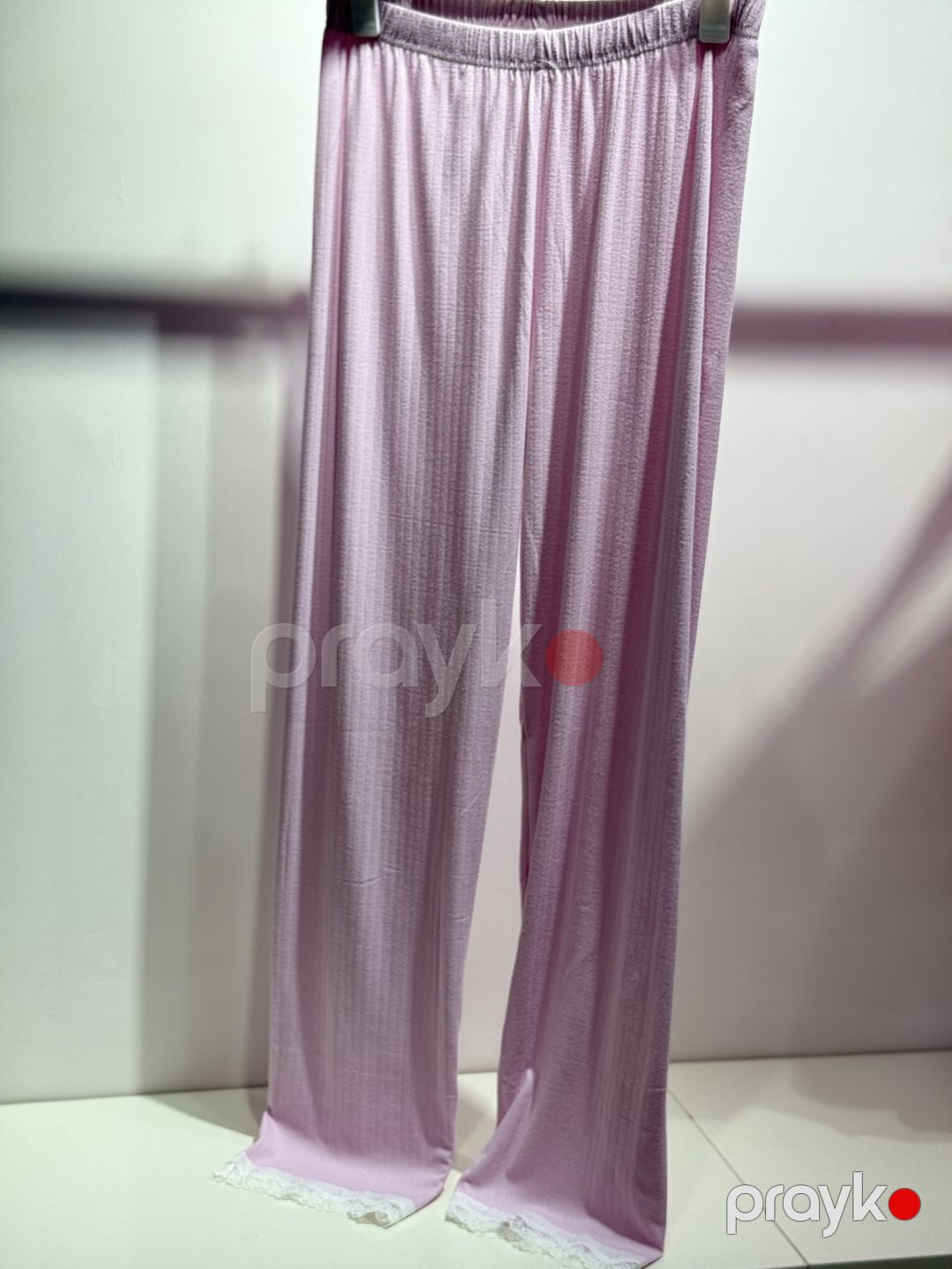 Qadınlar üçün şalvarlı pijama dəsti B-87, çəhrayı, viskoz/elastan, ölçü S/M — Mallar, Bakı (3)