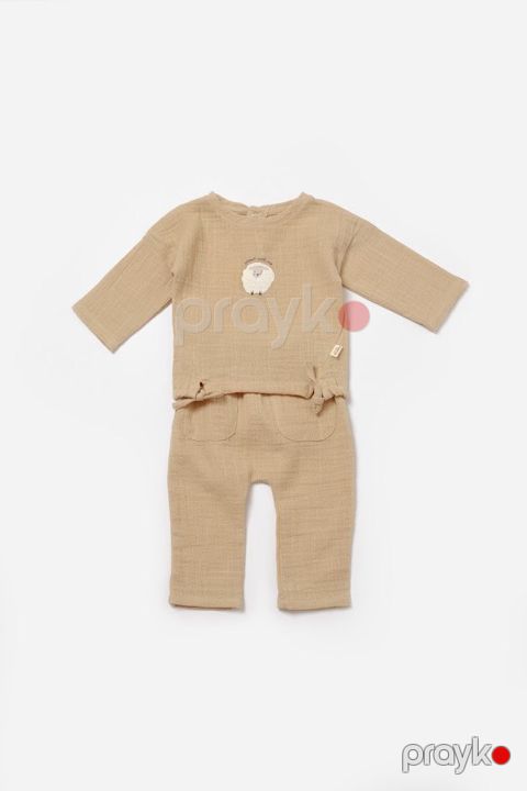 Oğlanlar üçün şalvarlı dəst BabyCosy CSYM7026, qəhvəyi, pambıq, ölçü 12-18 ay — Bakı