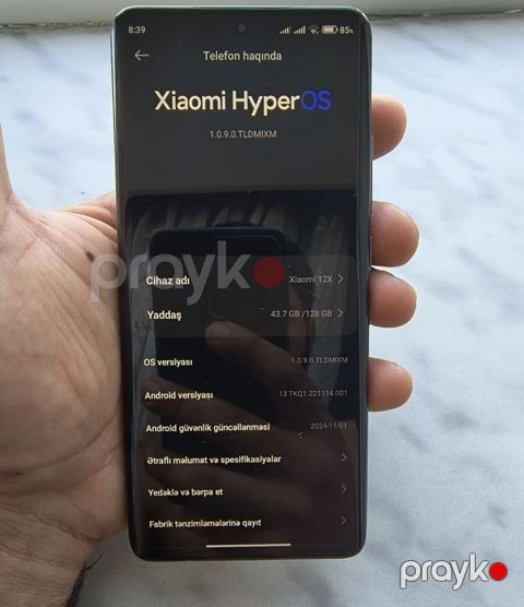 Xiaomi 12X, 128 GB, rəng - Boz, Barmaq izi — Bakı