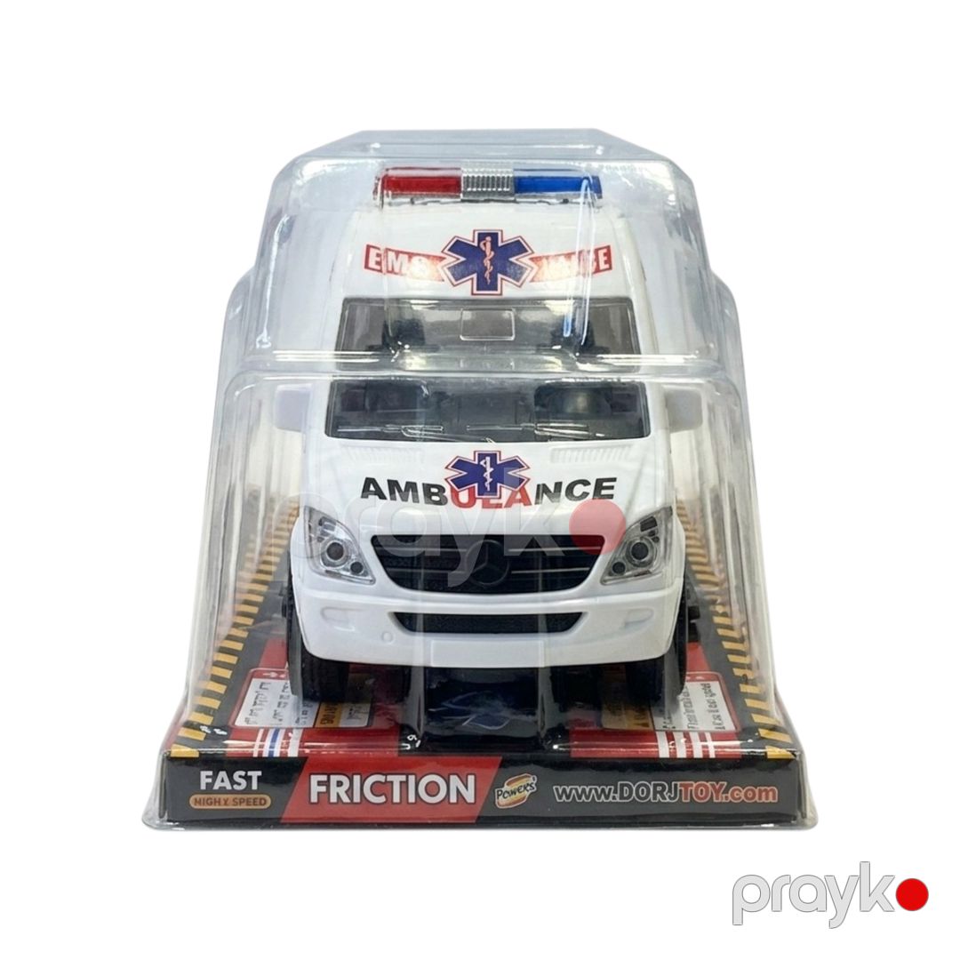 Absc 03 Ağ Plastik Yardım Maşını Ambulans Oyuncaq 115 EMS Friction Geri Çəkməli Uşaq Hədiyyəsi 20x8 sm — Mallar, Bakı (2)