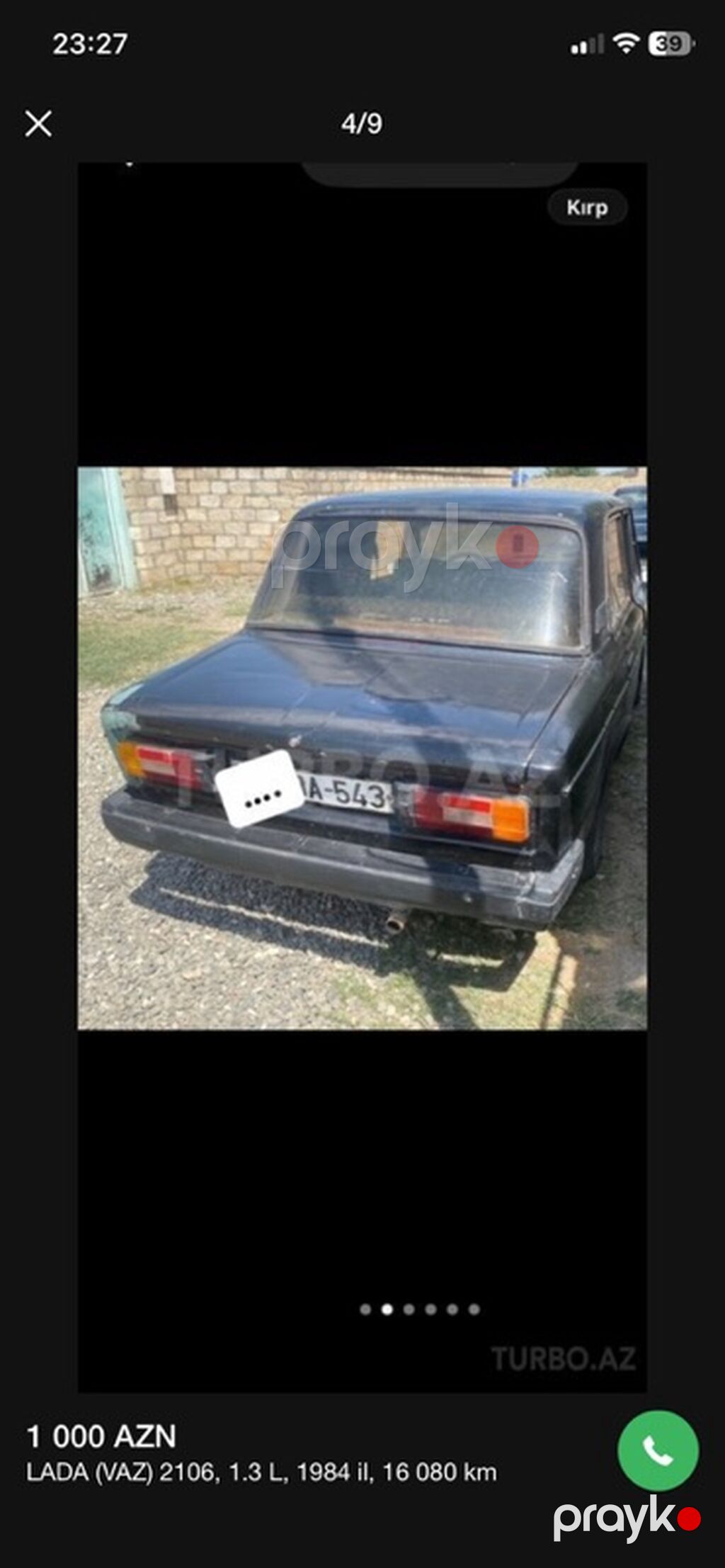 VAZ (Lada) 2106: 1.3 l 1982 il 16080 km Sedan — Avtomobillər, Ağdam (4)