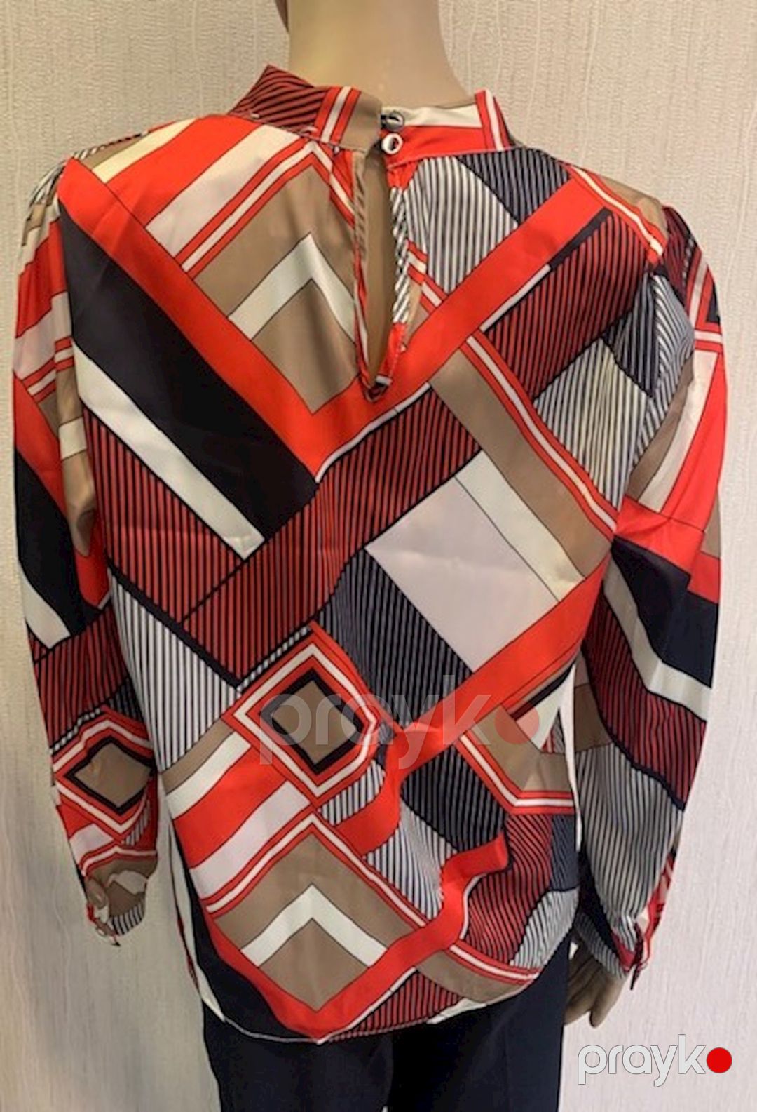 Qadınlar üçün uzunqol bluz Dessen 013277, qırmızı, polyester, ölçü 40 — Mallar, Bakı (3)
