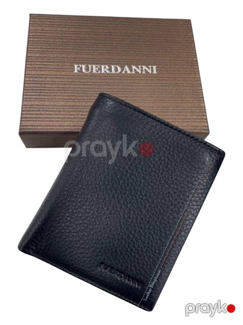 Pul qabı kişilər üçün Fuerdanni, dəri, qara, 11.7x9.5 sm — Bakı