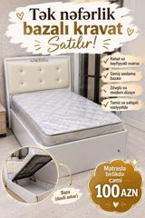 Tək nəfərlik bazalı kravat – matrassla birlikdə - Daxili anbarlı — Ürünler