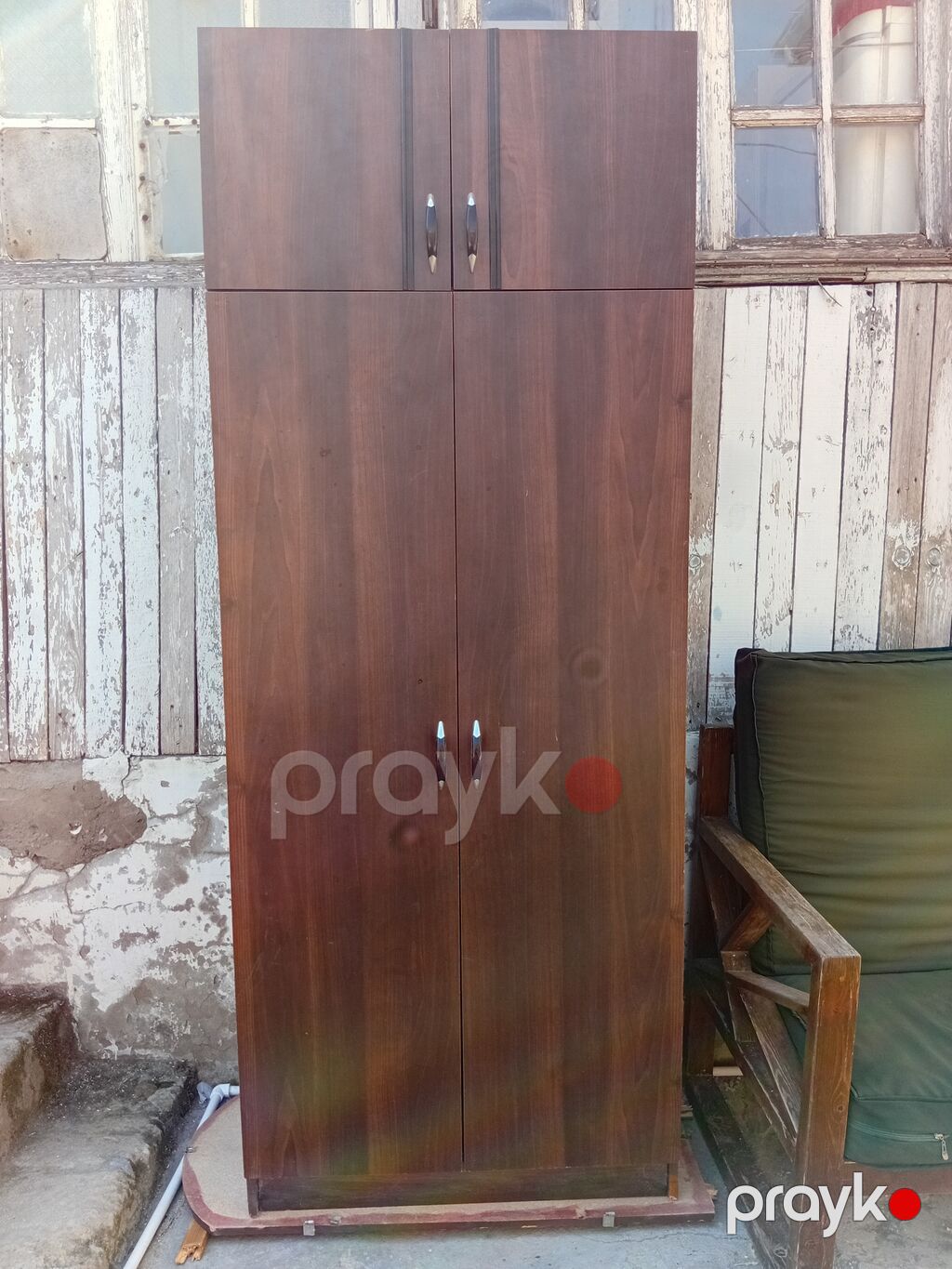 İki bölməli paltar şkafı - Material: laminat/LDSP, tünd qoz rəngi — Şkaflar, Bakı (3)