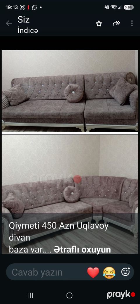 Uqlavoy divan – baza ilə - Rəng: tünd bej/qəhvəyi ton - Material — Sumqayıt