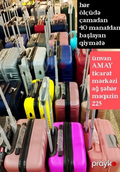 Məhsul: Sərt korpuslu təkərli çamadanlar ünvan Amay ticarət mərkəzi ağ — Bakı