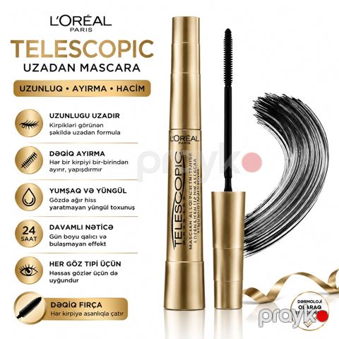 Kirpiklər üçün tuş No Brand Telescopic qara, 9 ml — Bakı