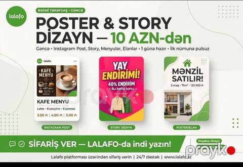 Poster və Story Dizayn Xidməti — 10 AZN-dən - Rəsmi tərəfdaş: Gəncə — Gədəbəy