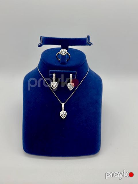 Zinət dəsti boyunbağı, sırğa və üzük Lavelle Jewellery LVL_139, gümüş 925 əyar — Bakı