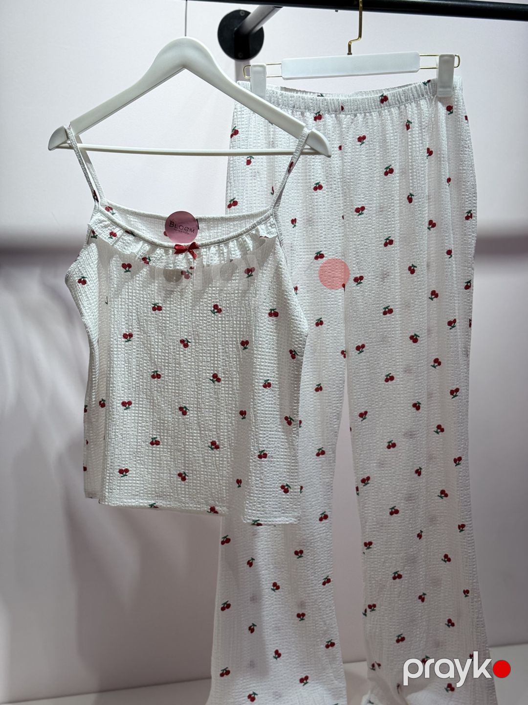 Qadınlar üçün şalvarlı pijama dəsti 01.00028, ağ, poliester/viskoz, ölçü XL — Mallar, Bakı (2)