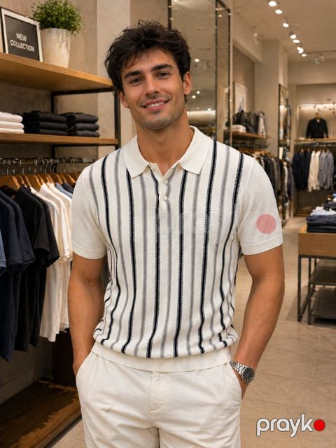 Kişilər üçün polo 2282541, ağ, trikotaj, ölçü 3XL — Bakı