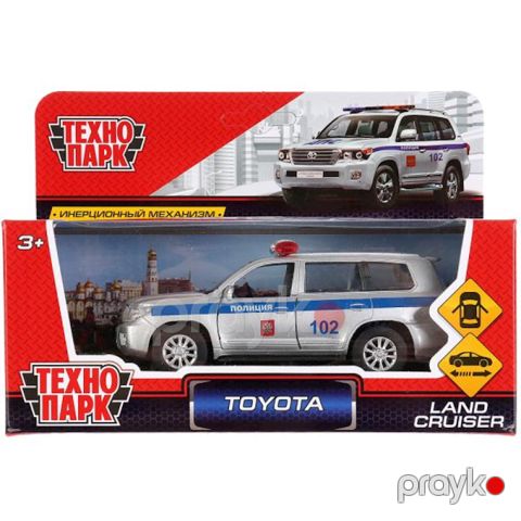 Maşın "Технопарк" Toyota Land Cruiser Polis, uzunluq 12.5 sm, 3 yaşdan, metal, qapıları açılır, boz — Bakı