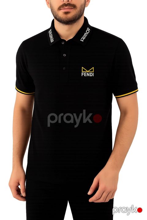 Polo kişilər üçün 0677, pambıq, qara, ölçü 3XL — Bakı