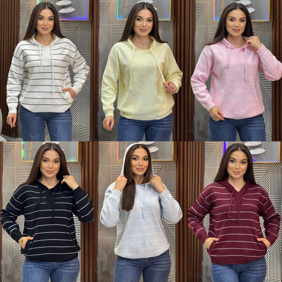 Qadın sviteri 12534, açıq mavi, trikotaj, ölçü One size — Mallar, Bakı (2)