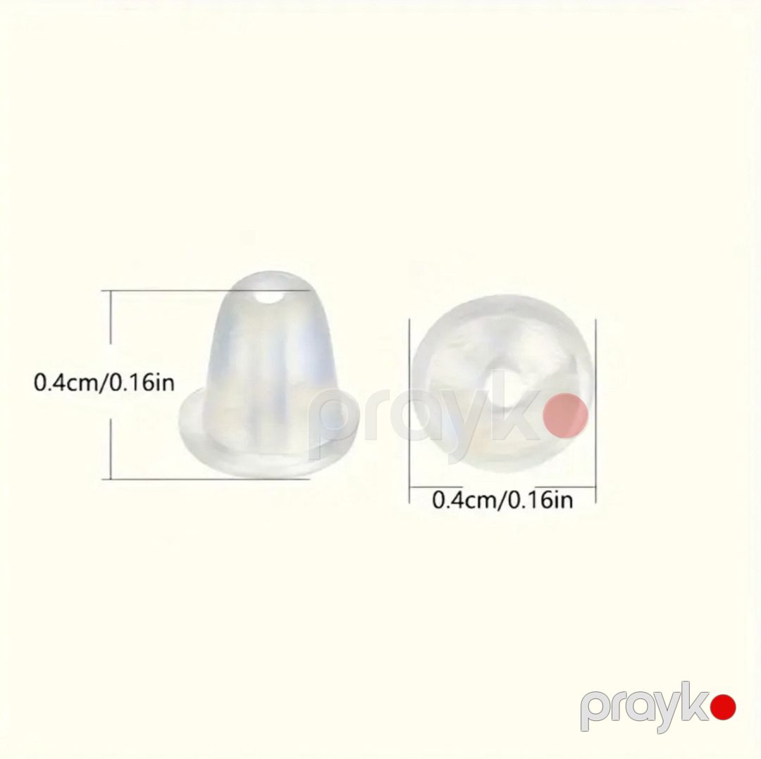 Sırğa tıxacı, şəffaf, silikon, 4 mm, 20 cüt — Mallar, Bakı (2)