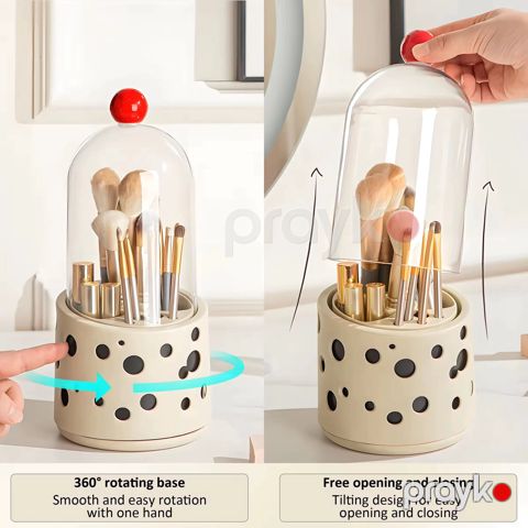 Kosmetik orqanayzer 12872, fırçalar üçün qab, 13x13x24 sm, 7 ədəd, bej — Bakı