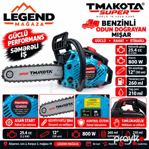 Zəncirli mişar Makota 25.4 cc 800 W 0.5 l — Bakı