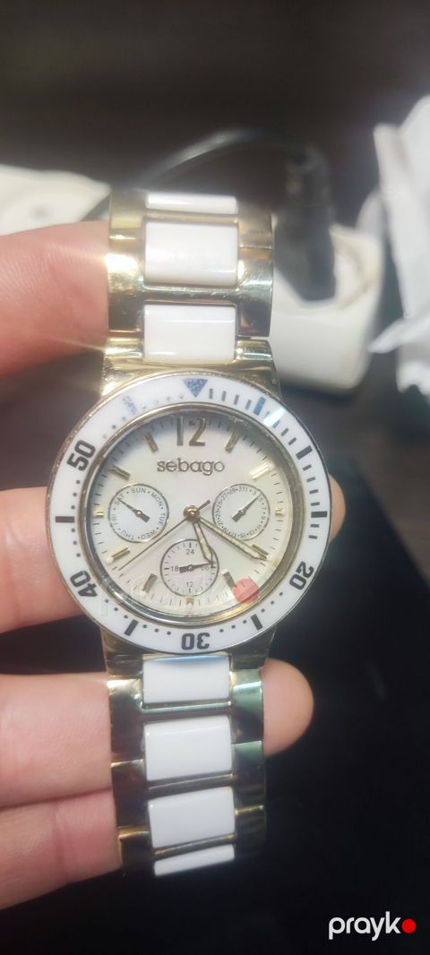 Sebago qol saatı – ağ/sarı qızılı dizayn - Klassik dairəvi korpus — Bakı