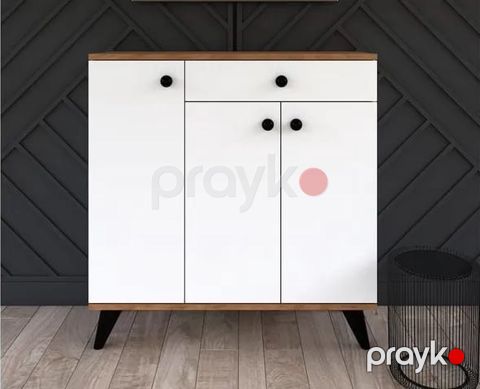 Komod mv_13900171, LDSP/laminat, ağ/qəhvəyi, 90x35x94 sm — Bakı