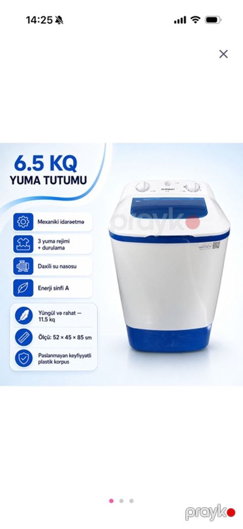 Shivaki SE 65 yarı avtomat paltaryuyan maşın satılır. 6.5 kq yuma — Gəncə