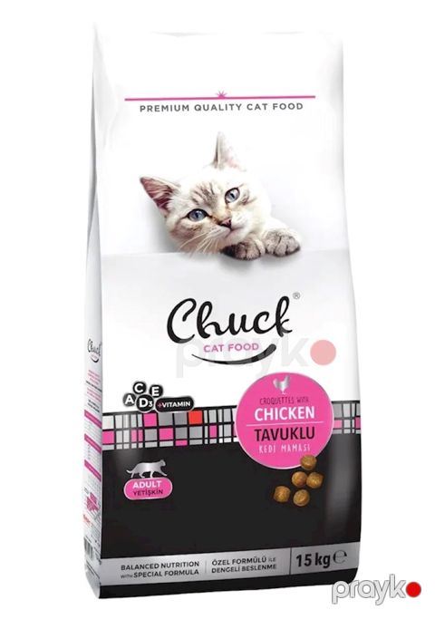 Quru yem Chuck yetkin pişiklər üçün, toyuq ilə, 15 kg — Bakı