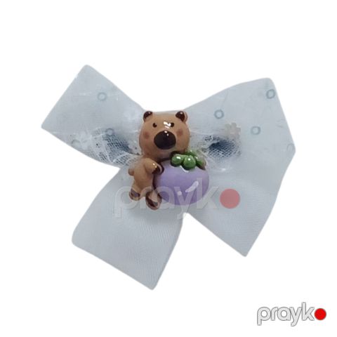 Saç üçün sancaq Poni N8629, parça, ağ, 6 sm — Bakı