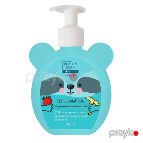 Uşaqlar üçün gel-şampun Beautyderm 2-in-1 Çiyələk Və Banan 300 ml — Bakı