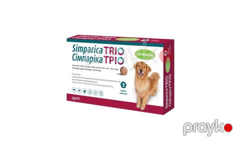 Bit və gənə əleyhinə vasitə Zoetis Simparica Trio, itlər üçün, 20-40 kq, 1 həb — Bakı