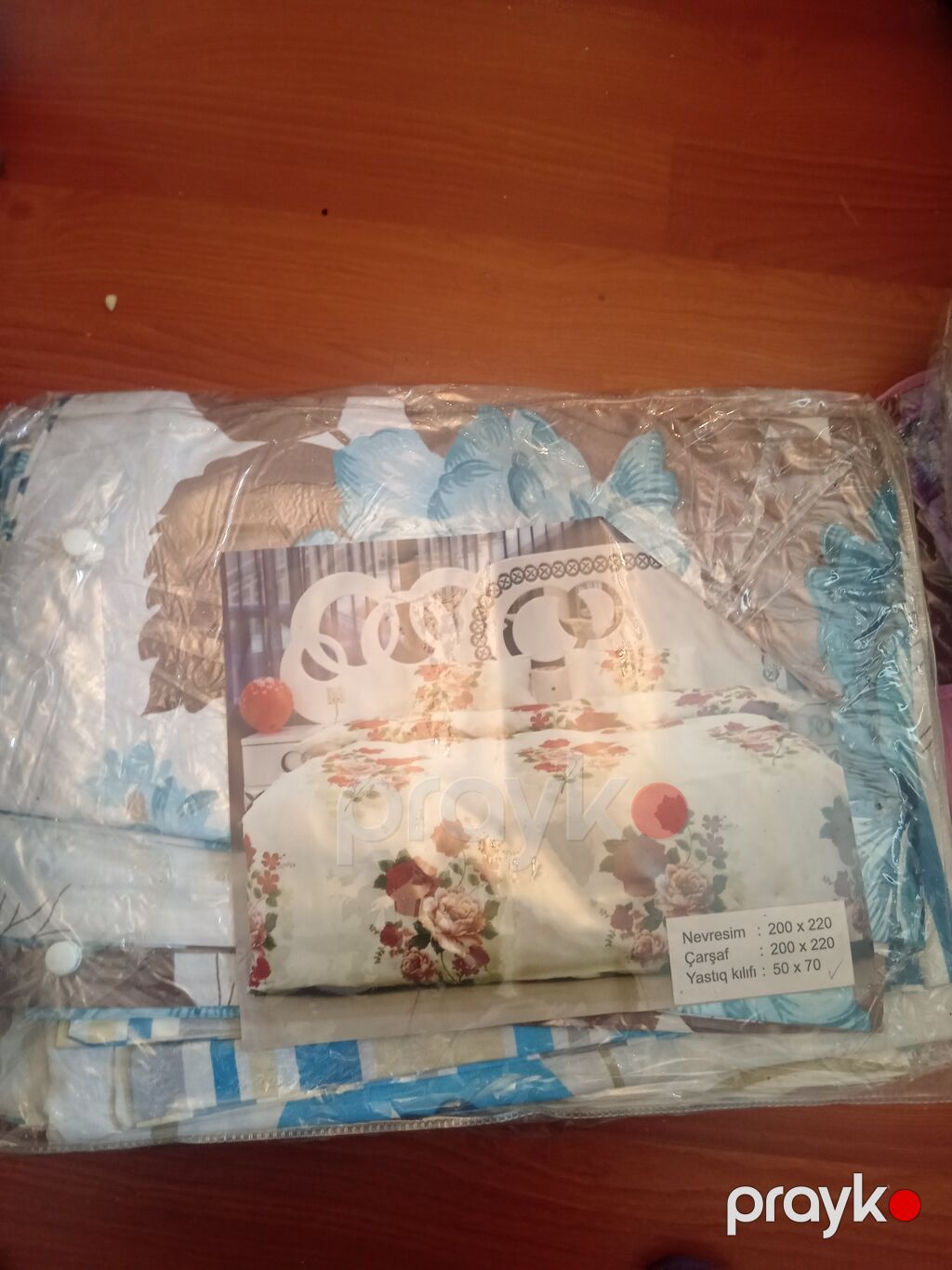 Pambıqdan yataq dəsti Məzmun və ölçülər: - Nevresim: 200 x 220 sm — Döşəmə dəsti, Xırdalan (2)
