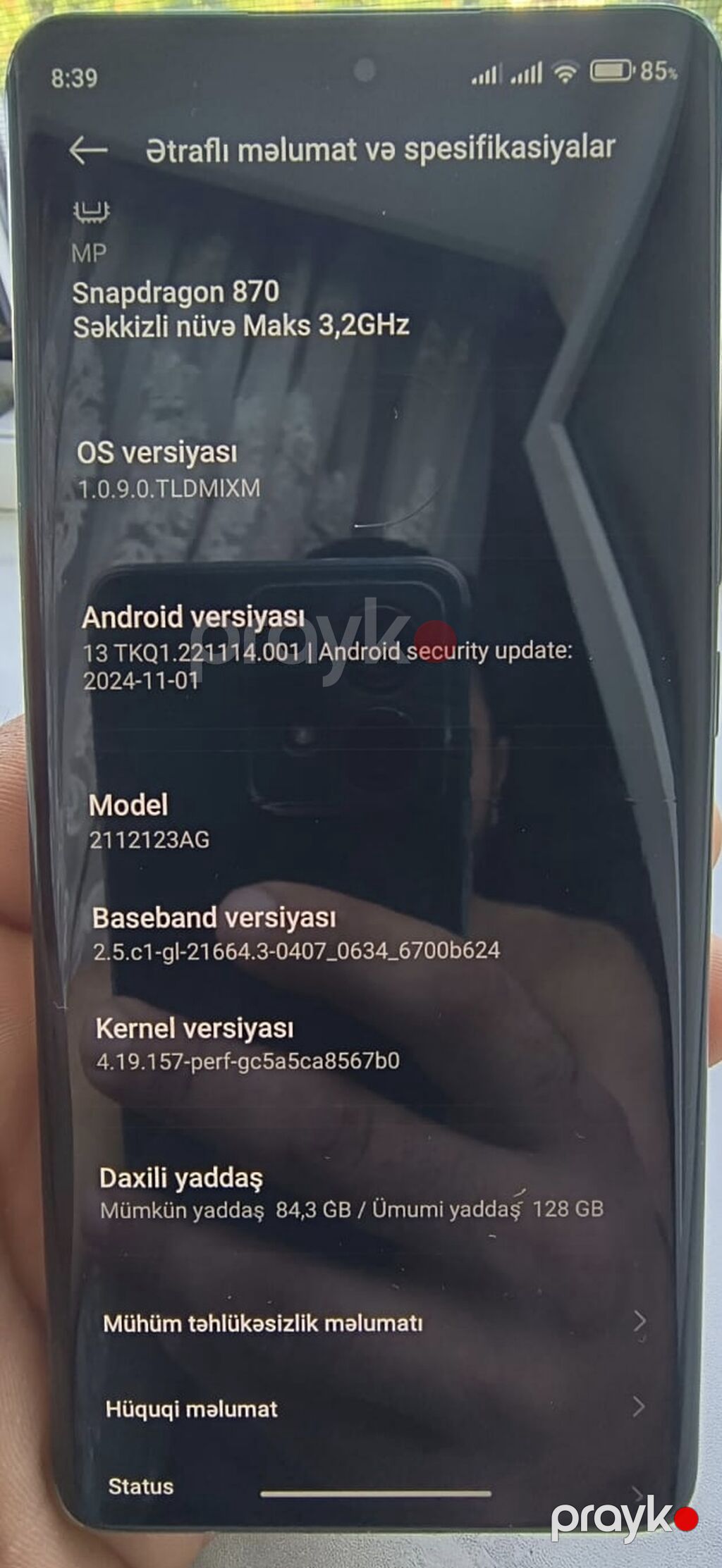 Xiaomi 12X, 128 GB, rəng - Boz, Barmaq izi — Xiaomi, Bakı (5)